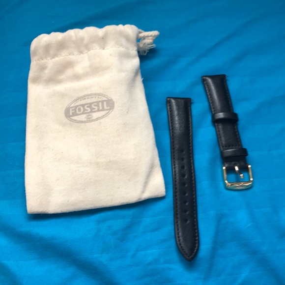 Fossil leather watch strap 18 GOLD - Picture 1 of 4